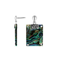 Abalone Shell Sterling Silver Rectangular Drop Stud Earrings