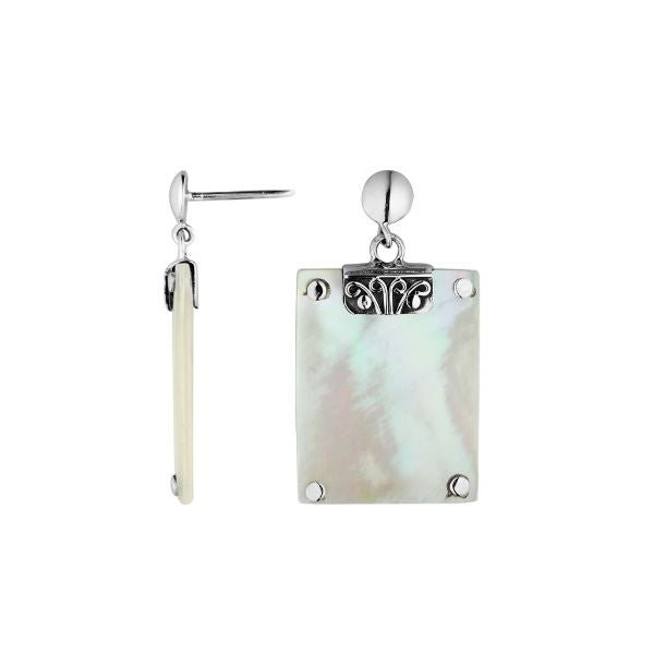 AE-1147-MOP Sterling Silver Earring With Mother Of Pearl Jewelry Bali Designs Inc 