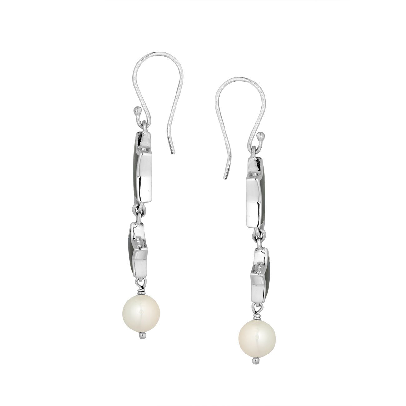 Abalone shell star earrings with pearl drop