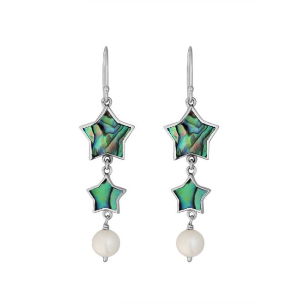 AE-1155-AB Sterling Silver Earring With Abalone Shell Jewelry Bali Designs Inc 
