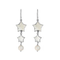 Mother Of Pearl star earrings with pearl drop