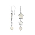Mother Of Pearl star earrings with pearl drop