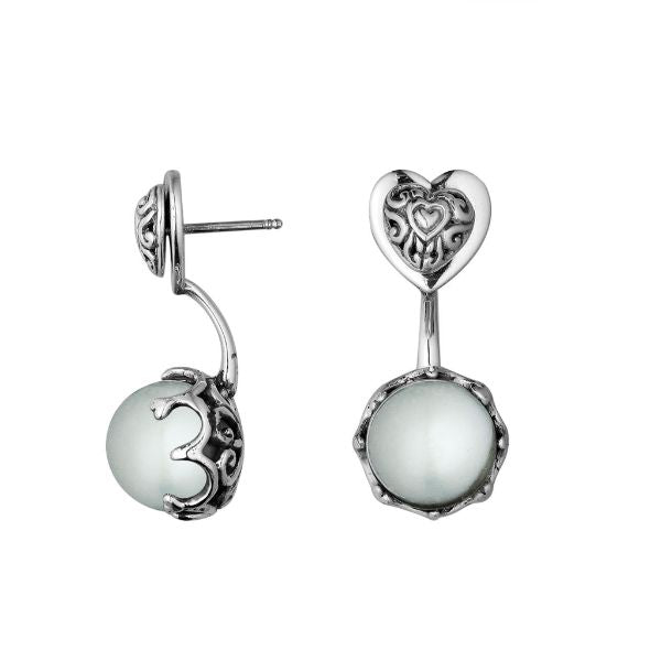 AE-1156-PEW Sterling Silver Earring With Shell Pearl Jewelry Bali Designs Inc 