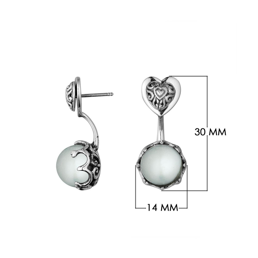 AE-1156-PEW Sterling Silver Earring With Shell Pearl Jewelry Bali Designs Inc 