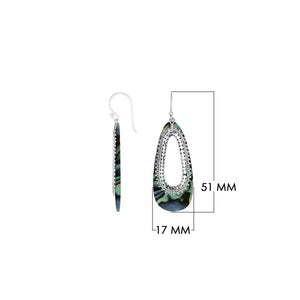 Abalone Shell Silver Beaded Teardrop Earrings For Wholesale