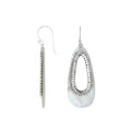 Mother Of Pearl Silver Designer Teardrop Earrings For Wholesale
