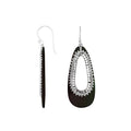 Black Shell Silver Teardrop Earrings For Wholesale