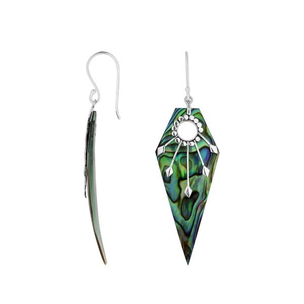 Abalone Shell Silver Geometric Earrings For Wholesale