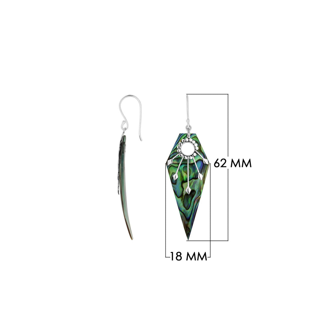 AE-1162-AB Sterling Silver Earring With Abalone Shell Jewelry Bali Designs Inc 
