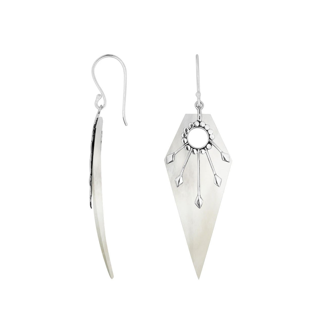 AE-1162-MOP Sterling Silver Earring With Mother Of Pearl Jewelry Bali Designs Inc 