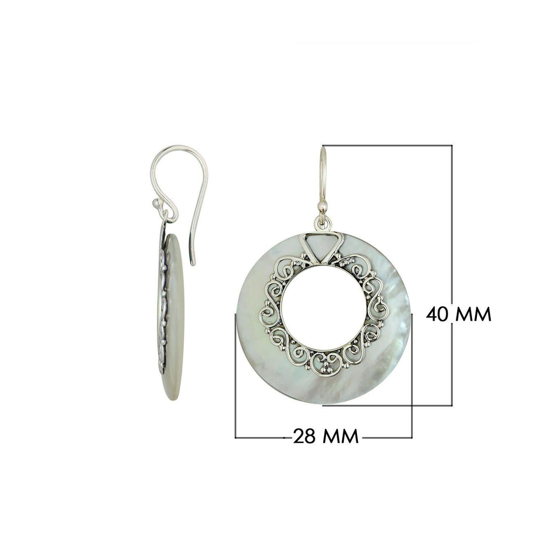 AE-1169-MOP Sterling Silver Earring With Mother Of Pearl Jewelry Bali Designs Inc 