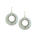 Mother Of Pearl Silver Round Filigree Earrings With Earwire For Wholesale