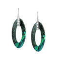 925 Sterling Silver Abalone Shell Elongated Oval Drop Earrings