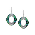 925 Sterling Silver Abalone Shell Cushion Filigree Earrings