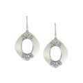 925 Sterling Silver Mother Of Pearl Cushion Filigree Earrings