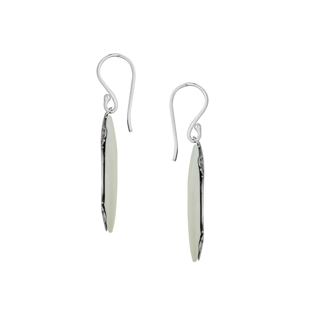 AE-1172-MOP Sterling Silver Cushion Shape Earring With Mother Of Pearl Jewelry Bali Designs Inc 
