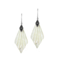 Mother Of Pearl Fan Shape Silver Earrings