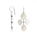 Sterling Silver Multi-Oval Drop Earrings With Mother Of Pearl