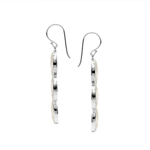 Sterling Silver Multi-Oval Drop Earrings With Mother Of Pearl