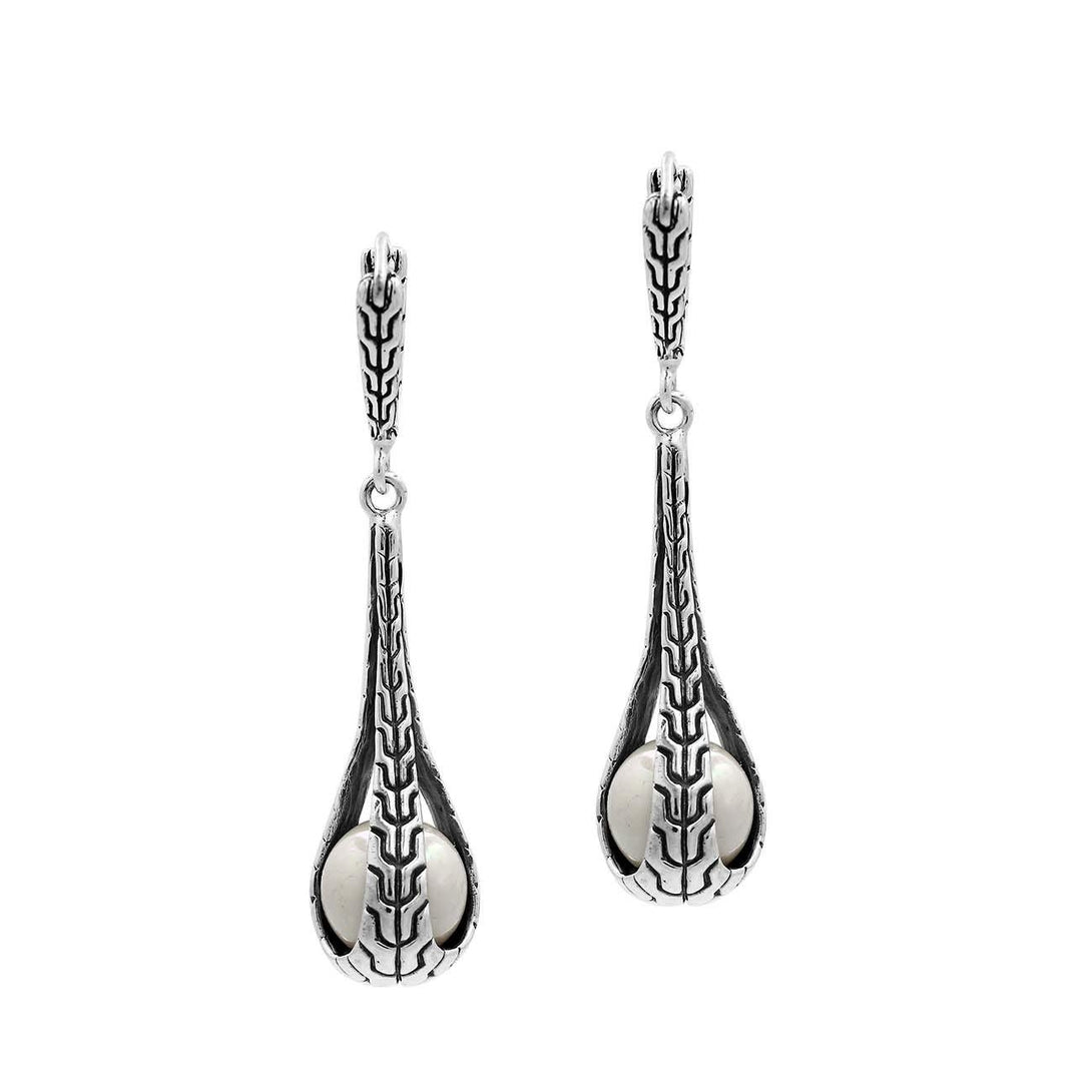 AE-1178-PE.W Sterling Silver Earring With Pearl Jewelry Bali Designs Inc 
