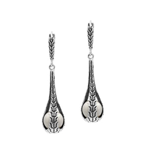 Sterling Silver Teardrop Earrings With Mabe Pearl