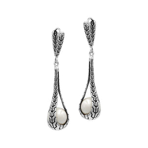 Sterling Silver Teardrop Earrings With Mabe Pearl