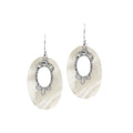 Sterling Silver Oval Earrings With Mother Of Pearl