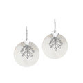 Sterling silver round Mother Of Pearl dangle earrings