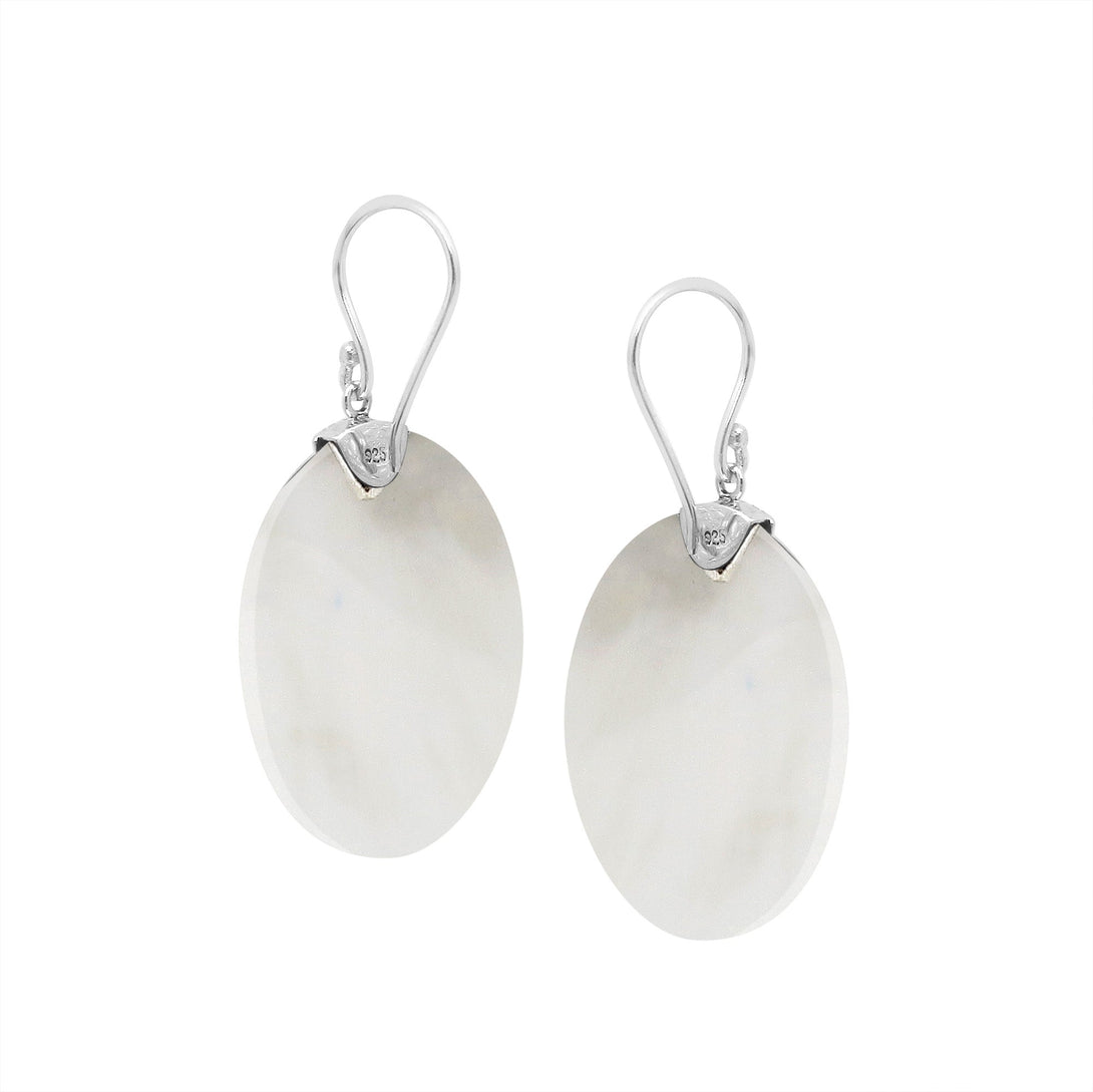 AE-1192-MOP Sterling Silver Earring With Round Mother Of Pearl Jewelry Bali Designs Inc 