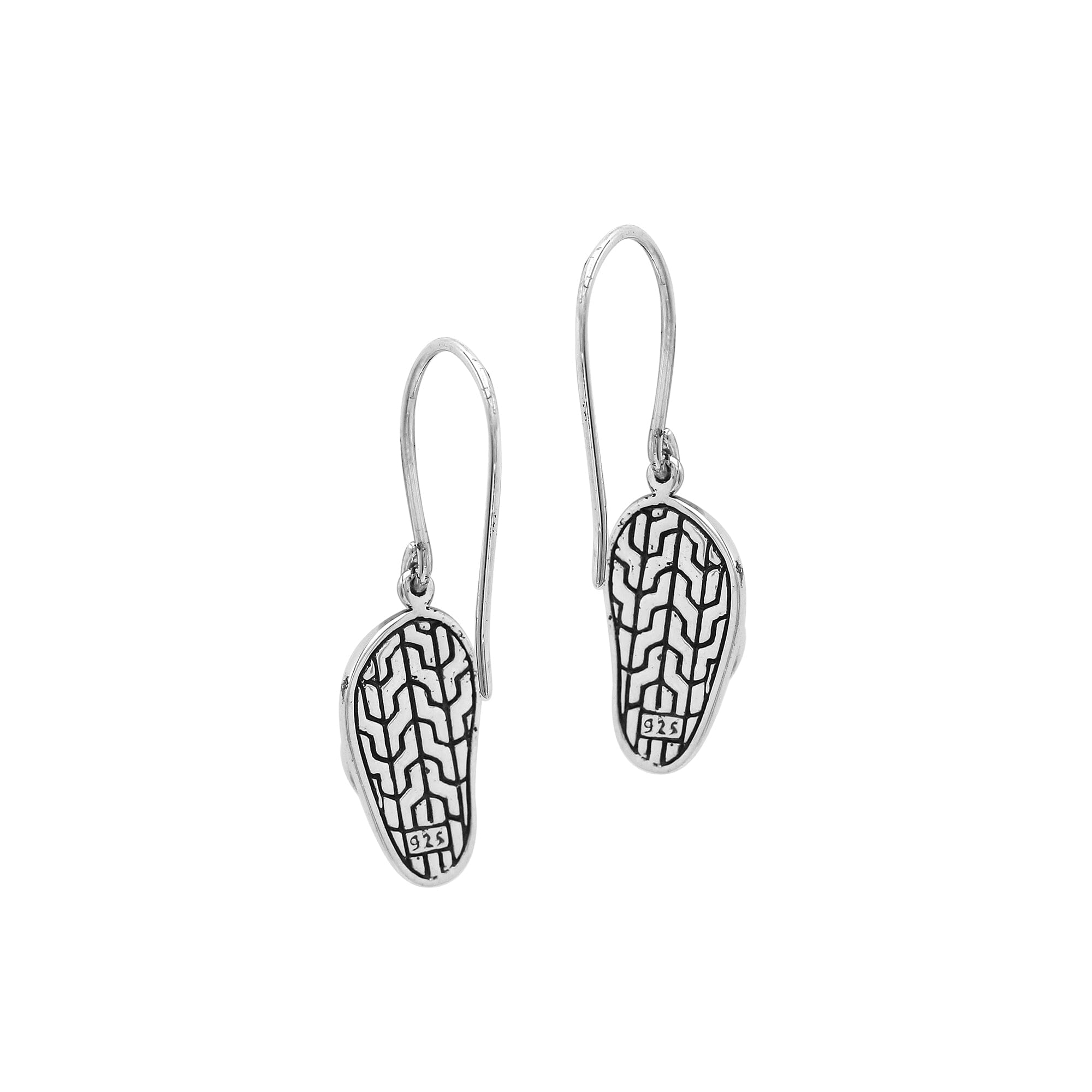 Sterling silver flip-flop dangle earrings