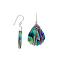 Sterling silver shell-shaped Abalone Shell dangle earrings