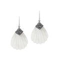 Sterling silver shell-shaped Mother Of Pearl dangle earrings