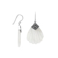 Sterling silver shell-shaped Mother Of Pearl dangle earrings