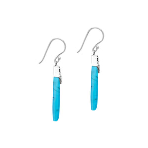 Sterling silver shell-shaped Turquoise Shell dangle earrings