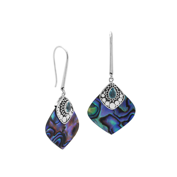 AE-1201-AB Sterling Silver Earring With Abalone Shell Jewelry Bali Designs Inc 