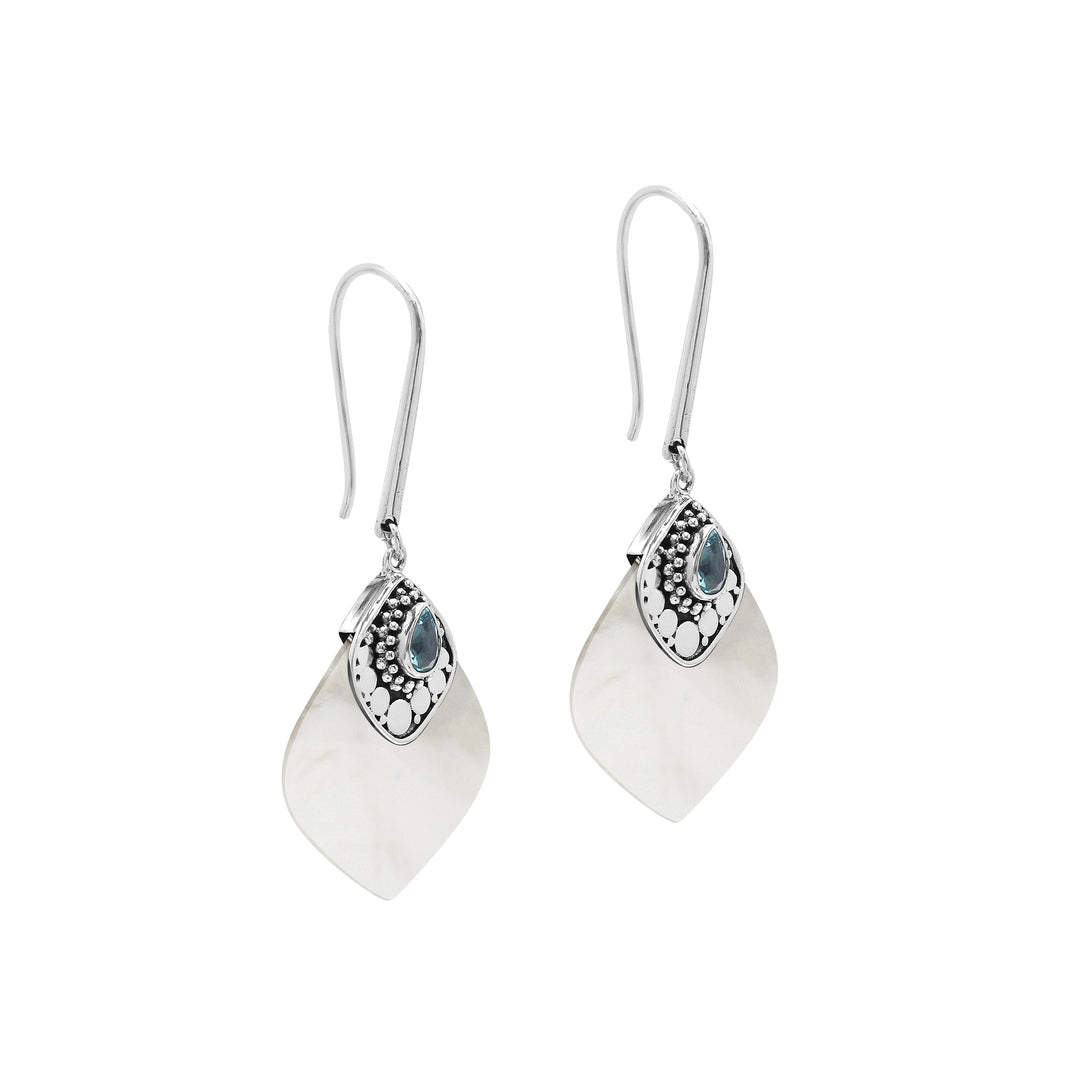 AE-1201-MOP Sterling Silver Earring With Mother Of Pearl Jewelry Bali Designs Inc 