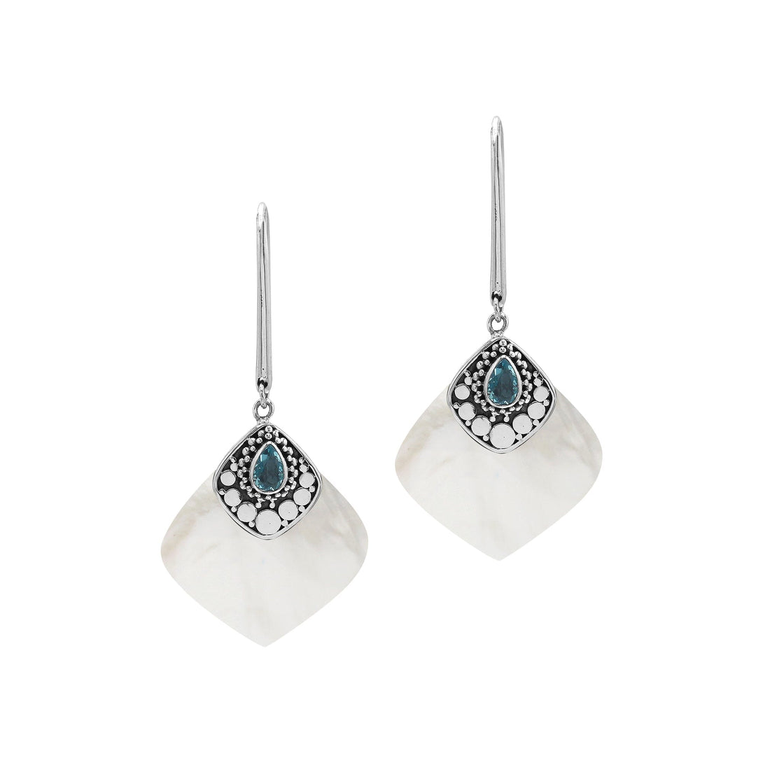 AE-1201-MOP Sterling Silver Earring With Mother Of Pearl Jewelry Bali Designs Inc 