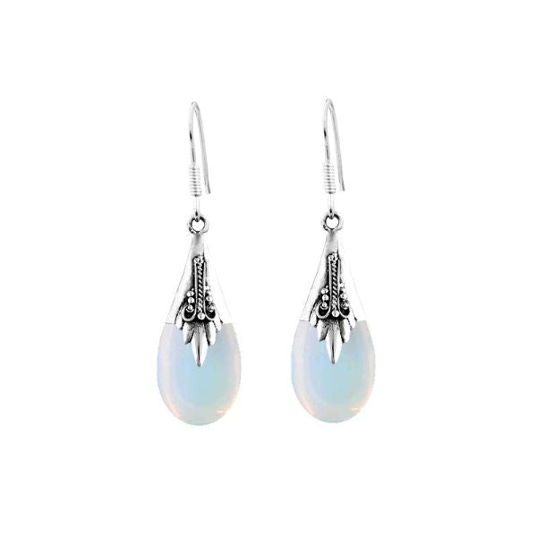 AE-6003-OP Sterling Silver Tears Drop Earring With Opolite Jewelry Bali Designs Inc 