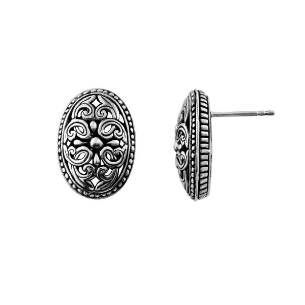AE-6013-S Sterling Silver Earring With Plain Silver Jewelry Bali Designs Inc 