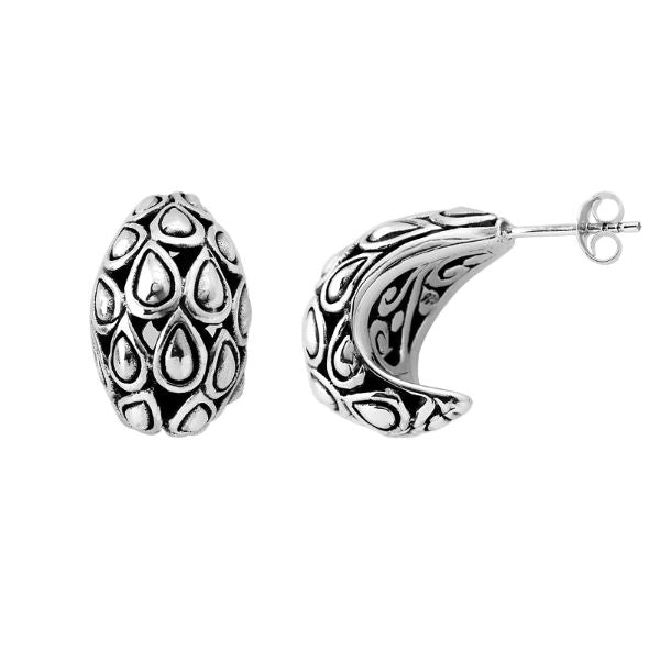 AE-6021-S Sterling Silver Earring With Plain Silver Jewelry Bali Designs Inc 