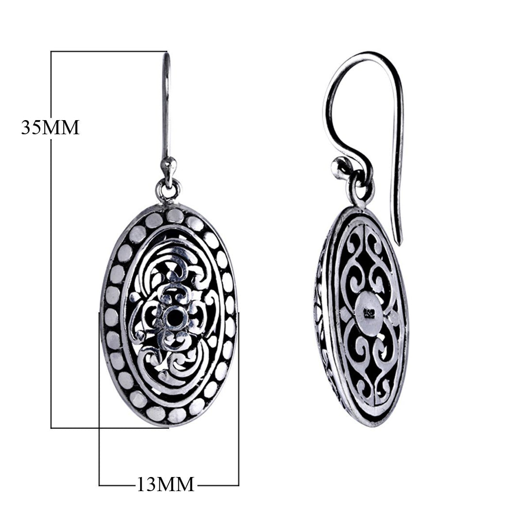 AE-6024-S Sterling Silver Earring Oval Shape Beautiful Design With Plain Silver Jewelry Bali Designs Inc 