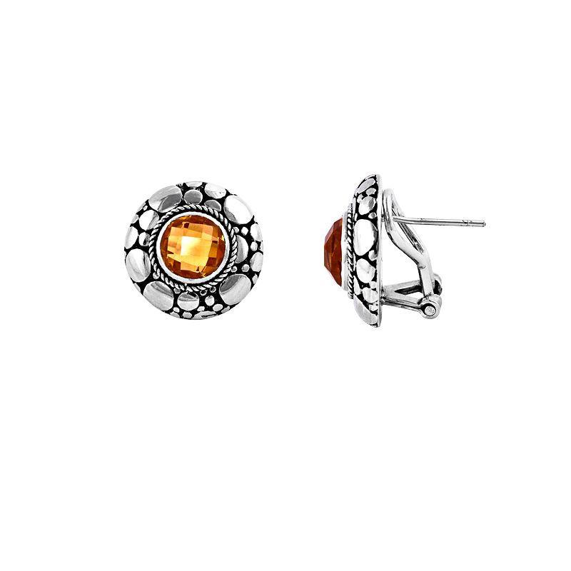 AE-6029-CT Sterling Silver Earring With Citrine Q. Jewelry Bali Designs Inc 