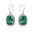 Wholesale Sterling Silver Green Quartz Cushion Earrings Handcrafted In Bali