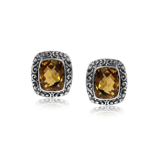 AE-6083-CT Sterling Silver Earring With Citrine Q. Jewelry Bali Designs Inc 