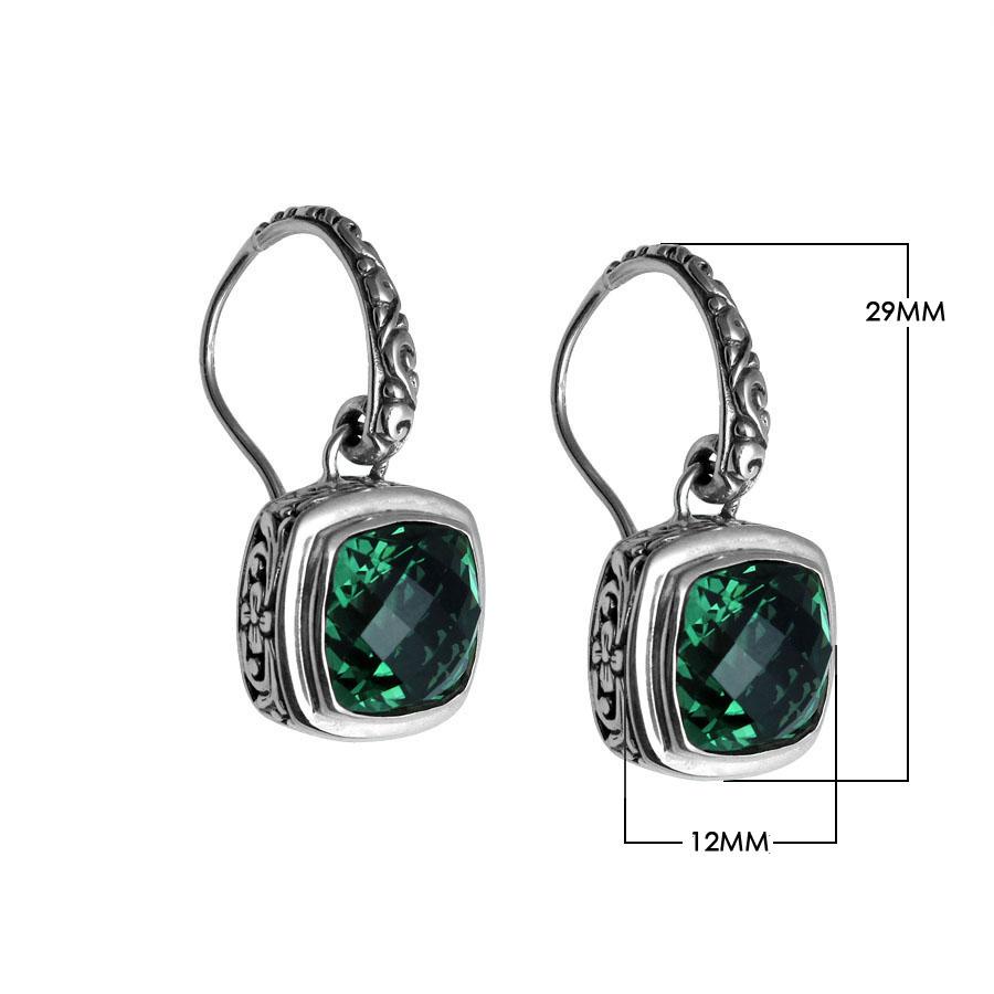 AE-6086-GQ Sterling Silver Earring With Green Quartz Jewelry Bali Designs Inc 