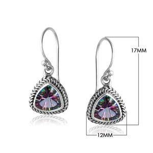 Mystic Quartz triangle Sterling Silver earrings