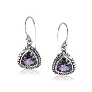 Mystic Quartz triangle Sterling Silver earrings