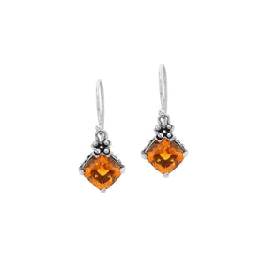 Citrine Quartz prong-set Sterling Silver earrings