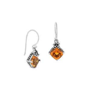 Citrine Quartz prong-set Sterling Silver earrings