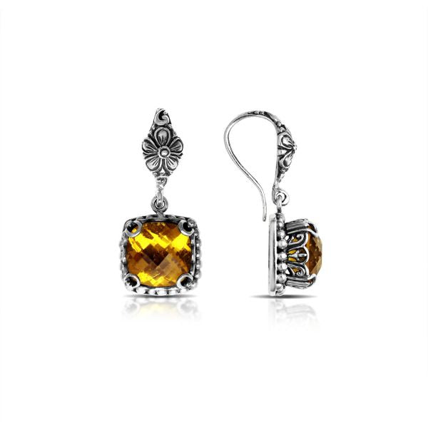 AE-6111-CT Sterling Silver Earring With Citrine Q. Jewelry Bali Designs Inc 